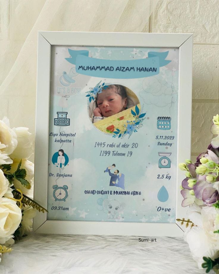 Customized Born Baby Save Memories Frame